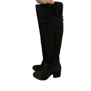 Steve Madden orabella Black Suede Over The Knee Boots Chunky Heel Side Zip